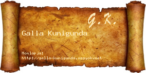 Galla Kunigunda névjegykártya